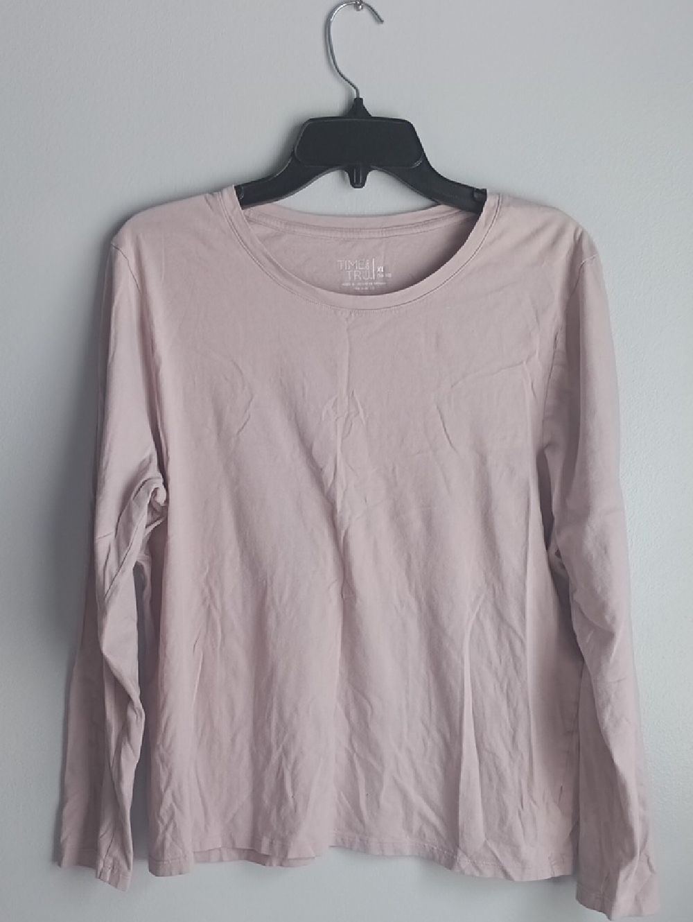 Time & Tru Cotton Long Sleeve Tee Shirt Color Lilac